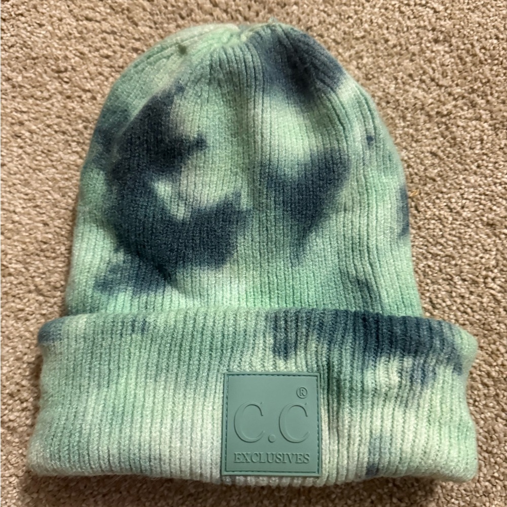 Tie-Dye Beanie - Green and Blue NWOT